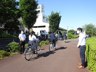 藤枝西高等学校前にて『夏の交通安全県民運動』3
