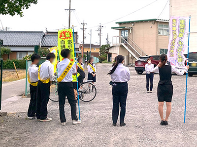 藤枝北高等学校前の通学路